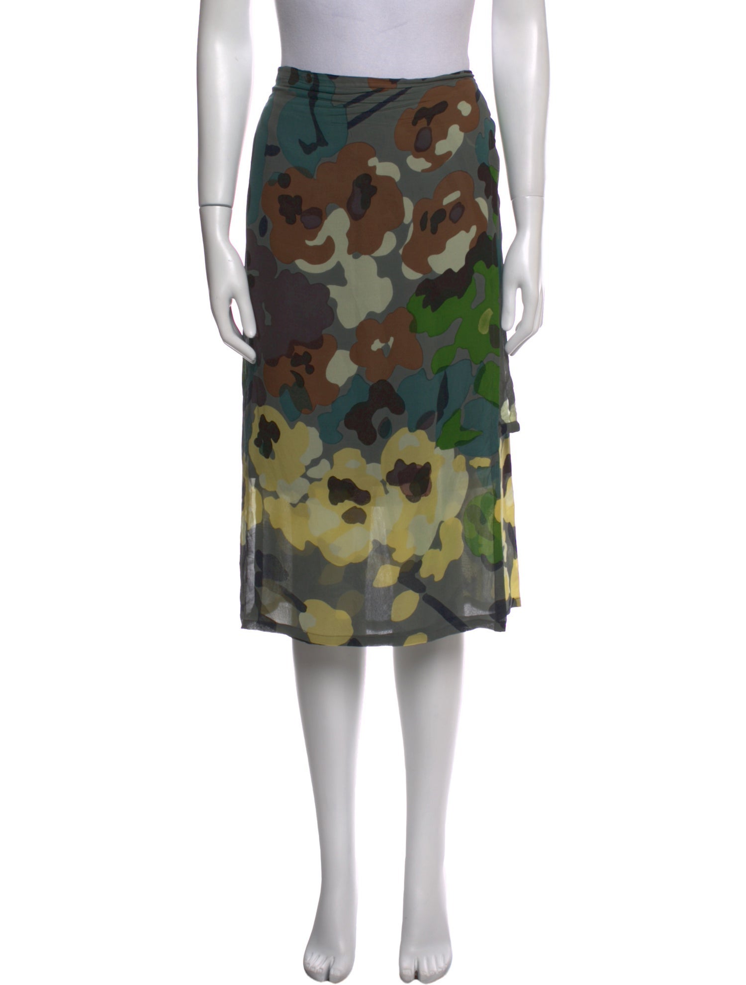 Dries Van Noten Silk Knee-Length Skirt