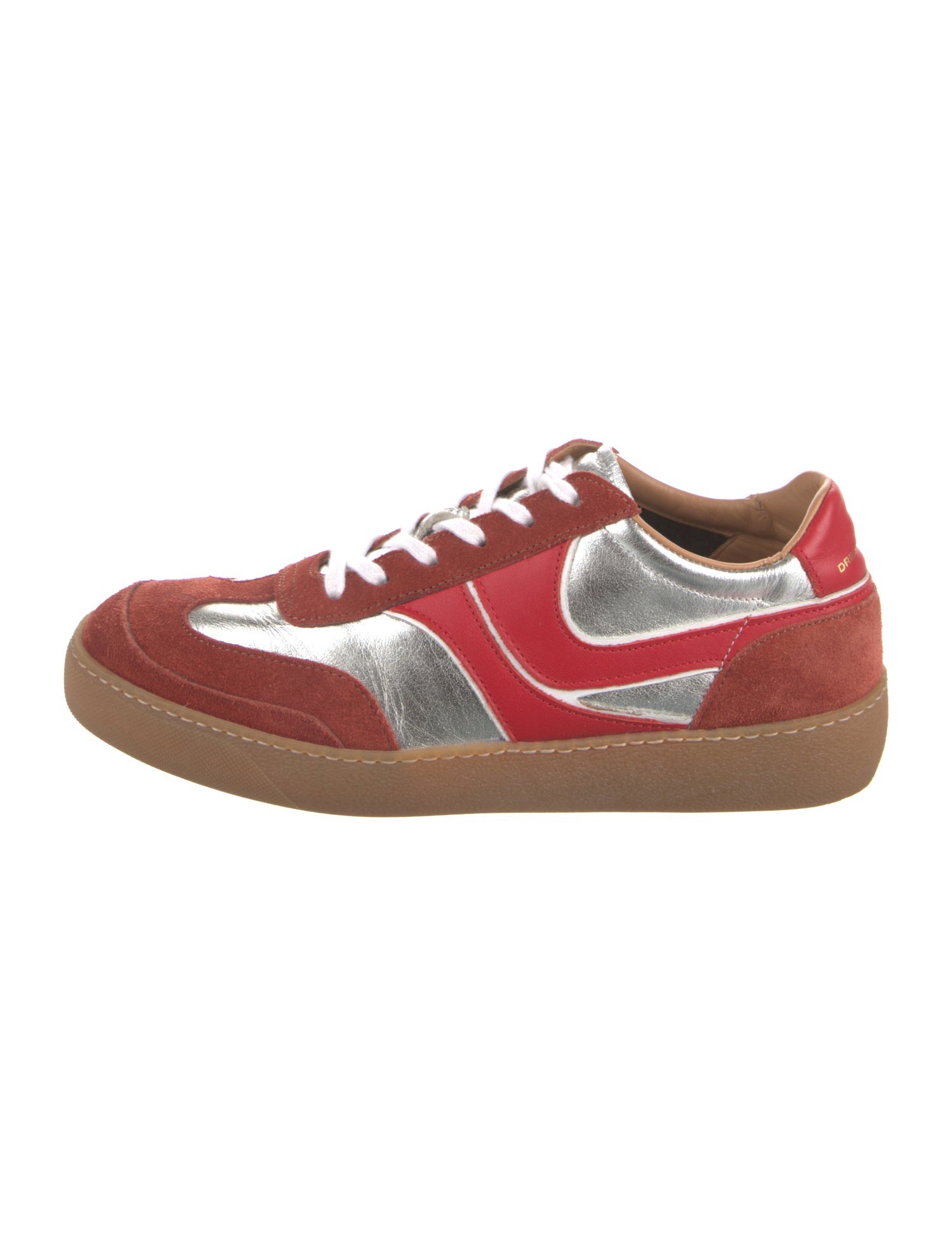 Dries Van Noten Suede Colorblock Pattern Sneakers