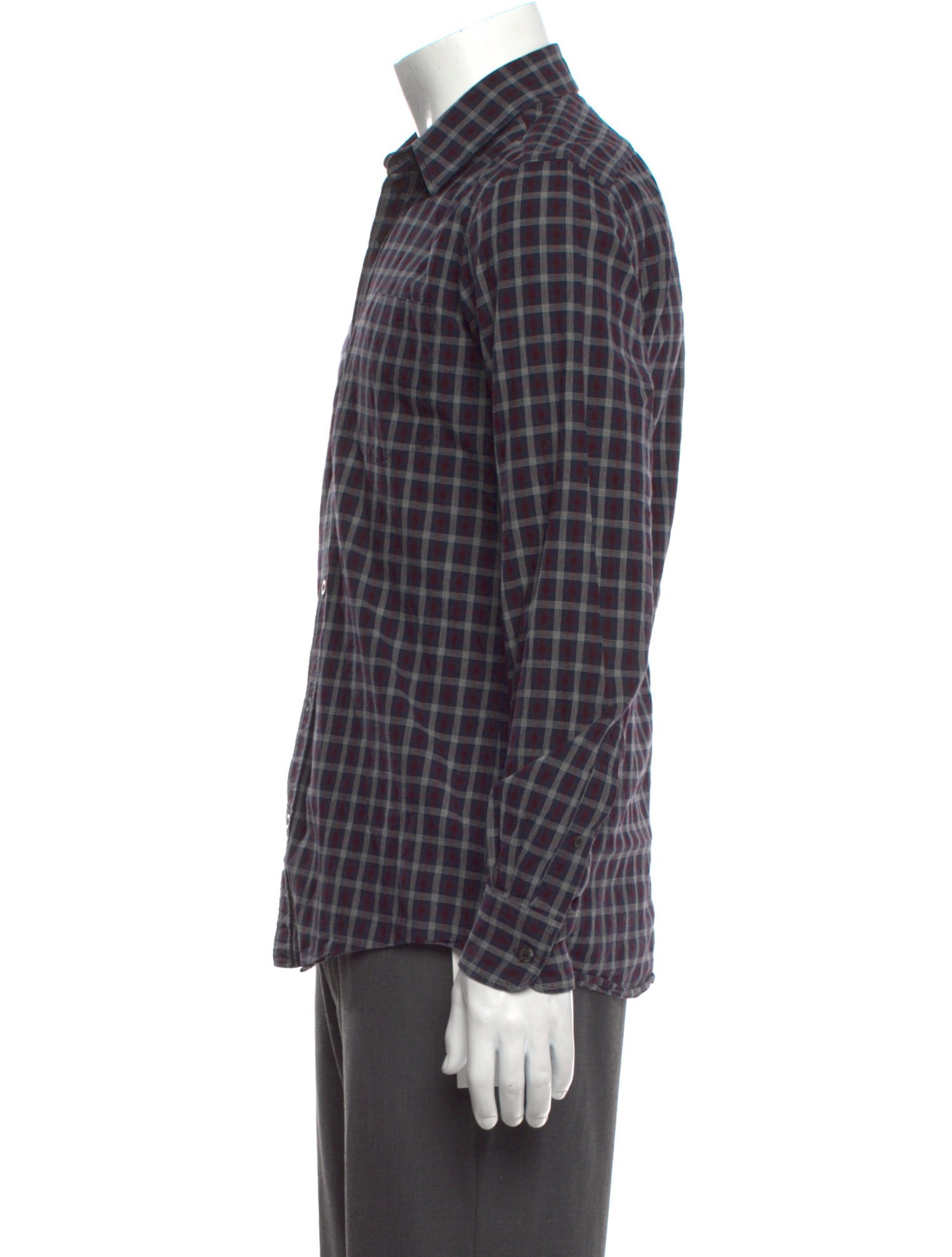 Dries Van Noten Plaid Print Long Sleeve Shirt