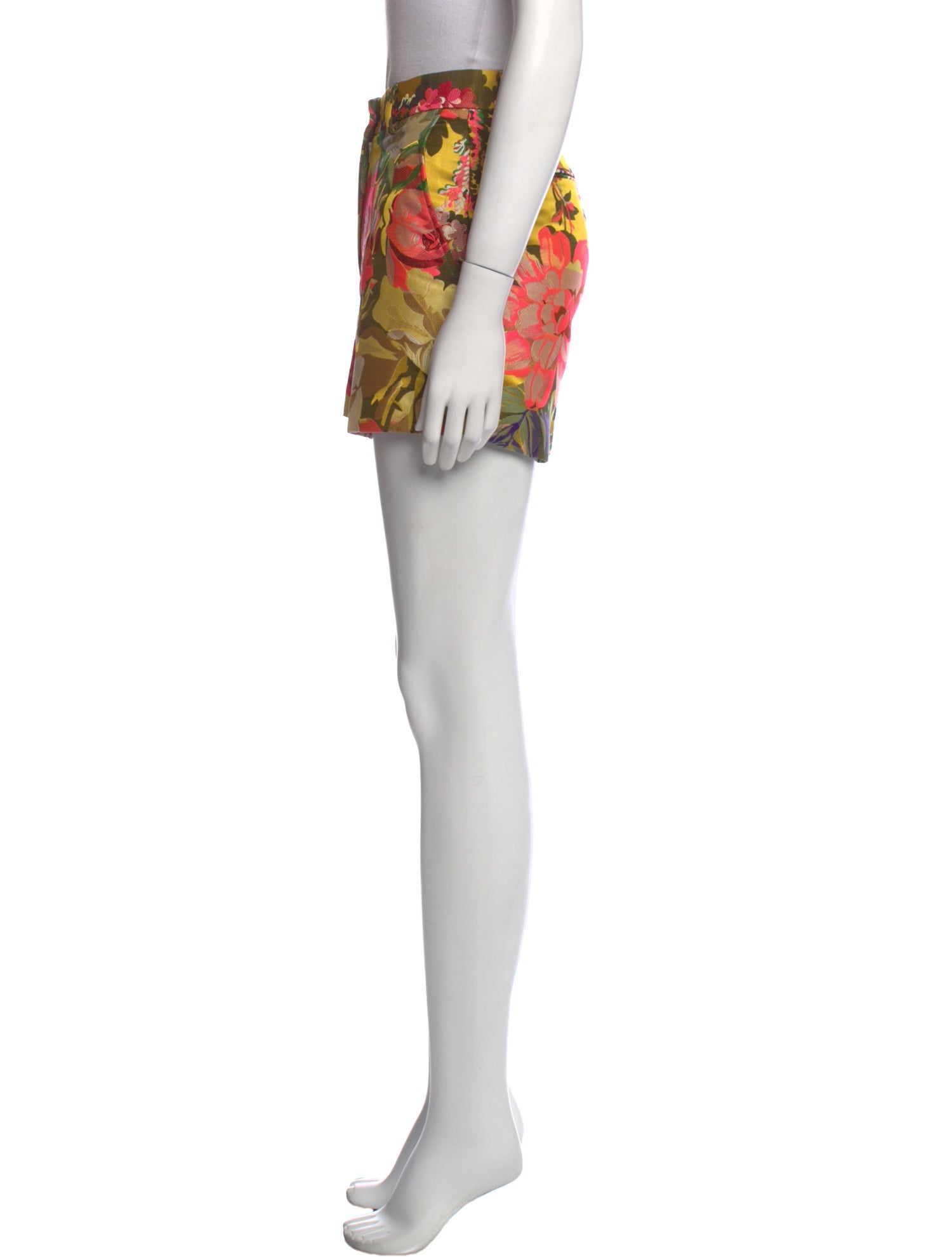 Dries Van Noten Floral Print Mini Shorts