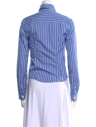 Dries Van Noten Striped Long Sleeve Button-Up Top