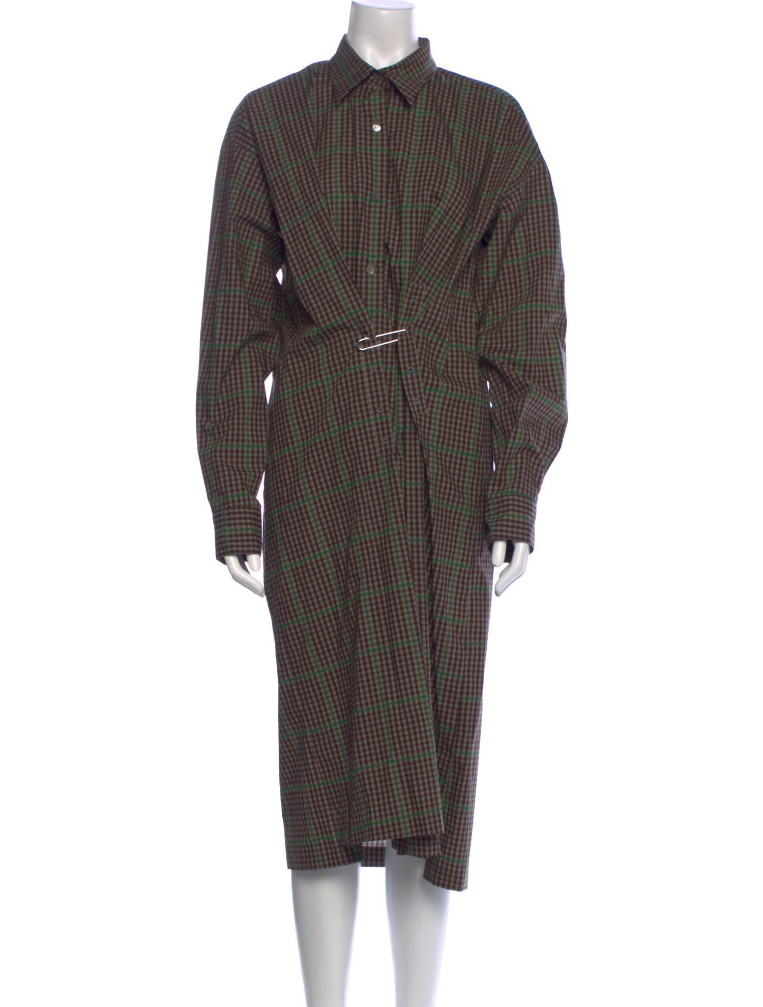 Dries Van Noten Plaid Print Knee-Length Dress