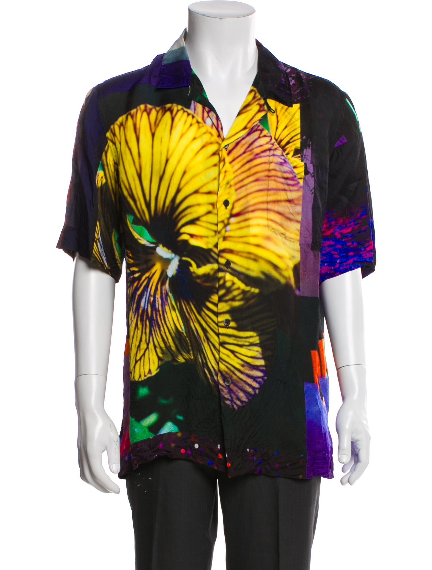 Dries Van Noten Printed Three-Quarter Sleeve Shirt