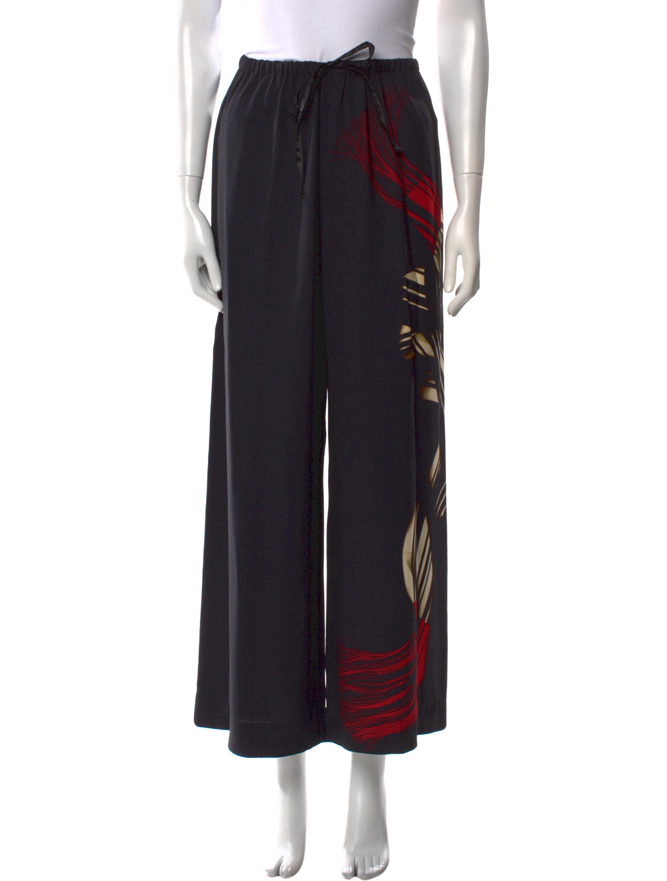 Dries Van Noten Graphic Print Wide Leg Pants