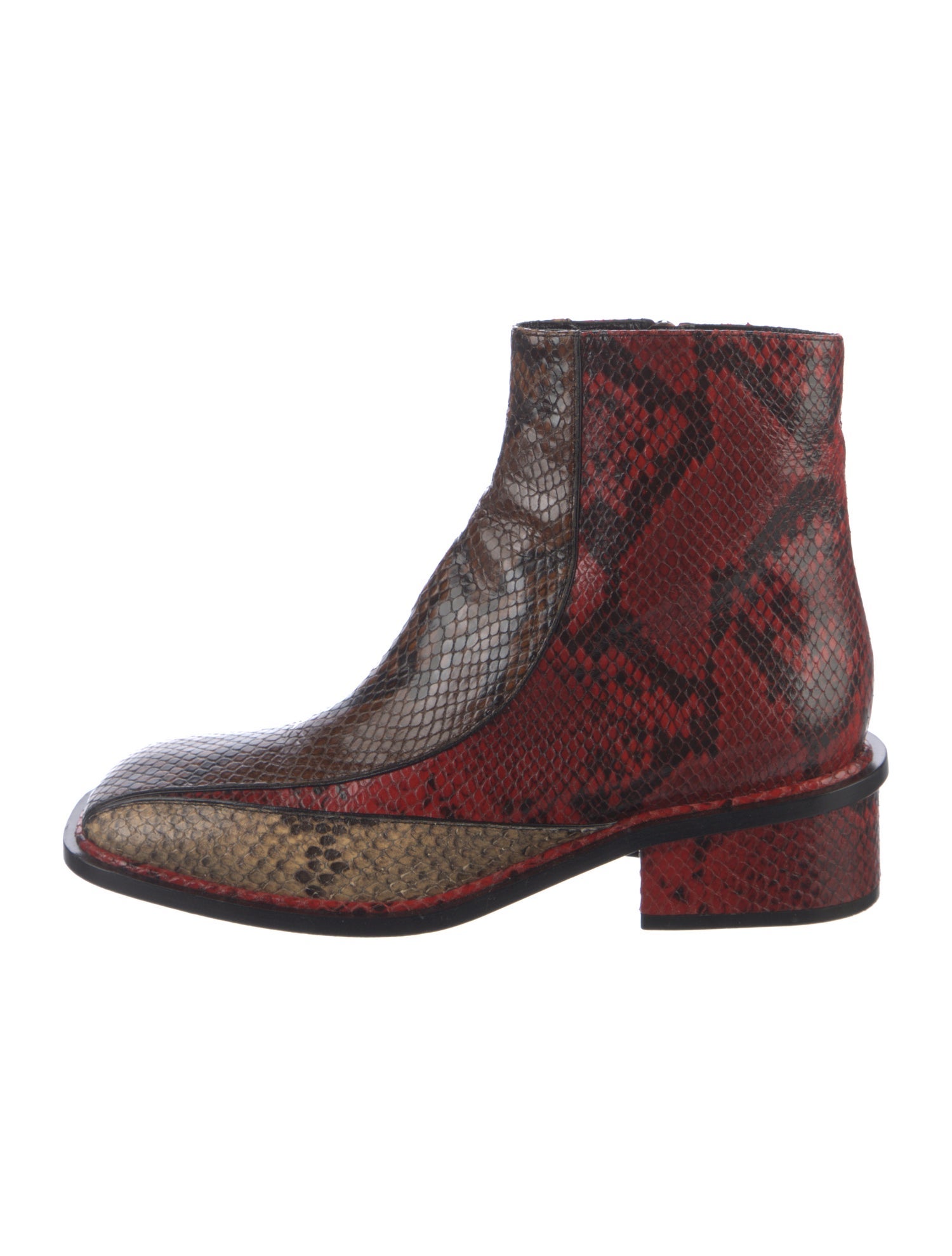 Dries Van Noten Snakeskin Animal Print Boots