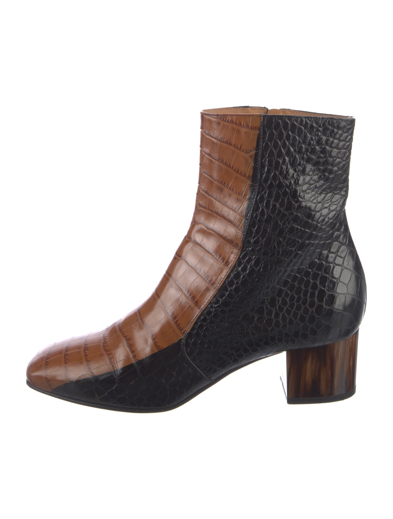 Dries Van Noten Leather Animal Print Boots