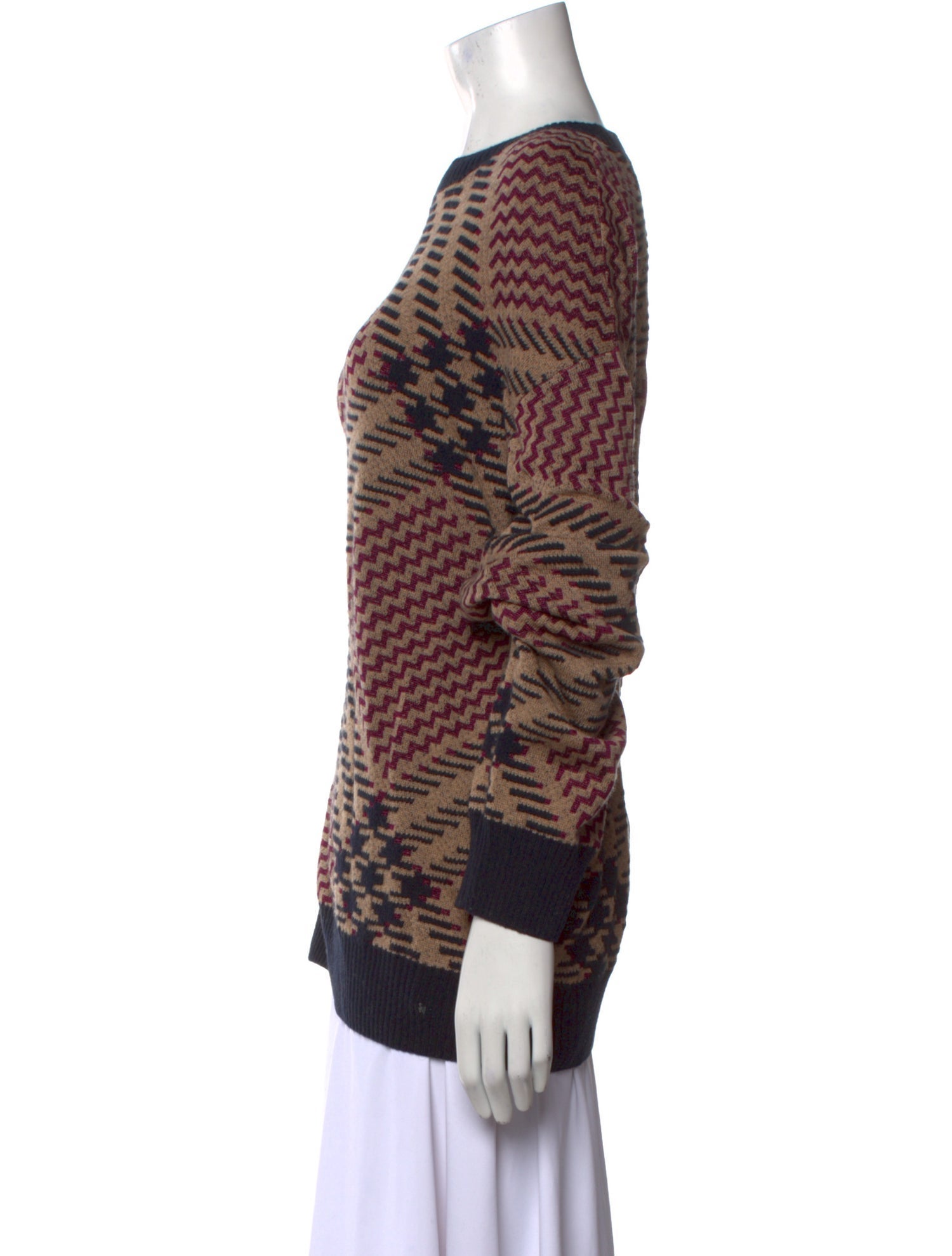Dries Van Noten Merino Wool Plaid Print Sweater