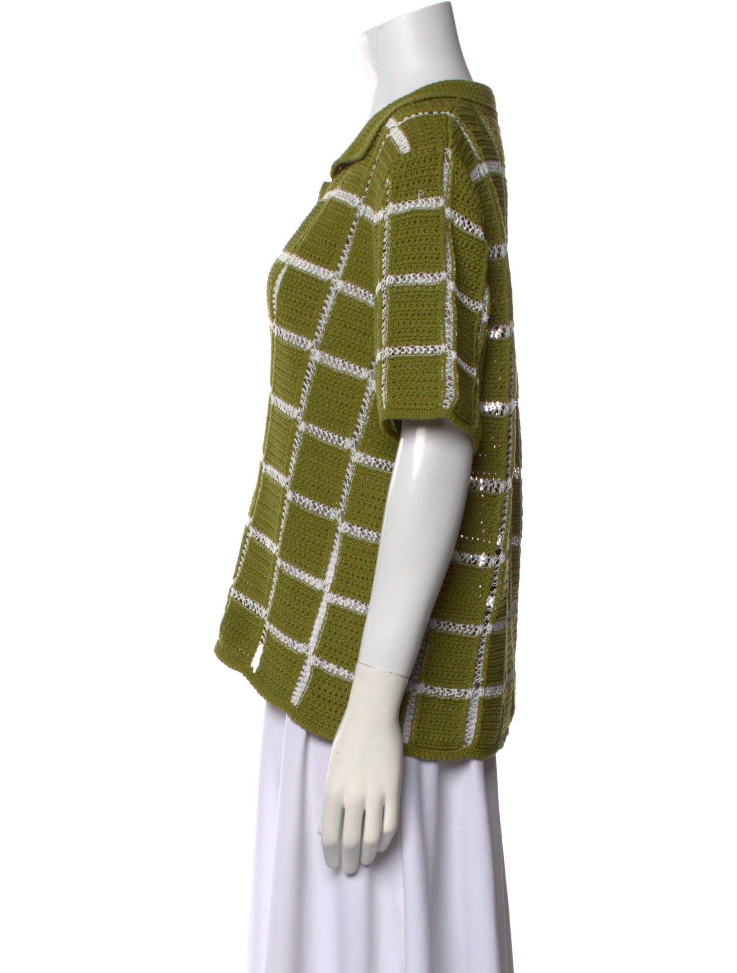 Dries Van Noten Plaid Print Short Sleeve Top