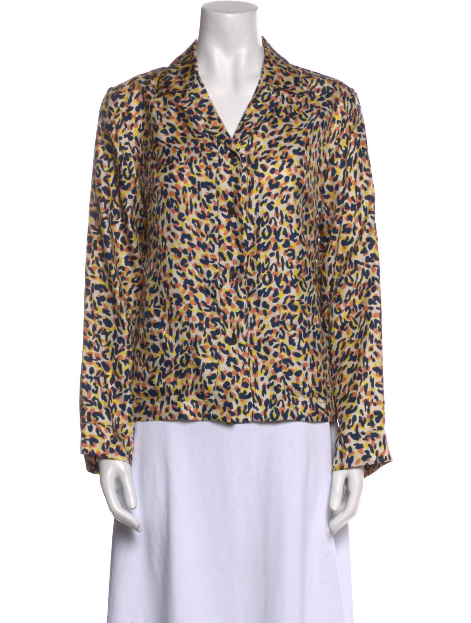 Dries Van Noten Silk Animal Print Blouse