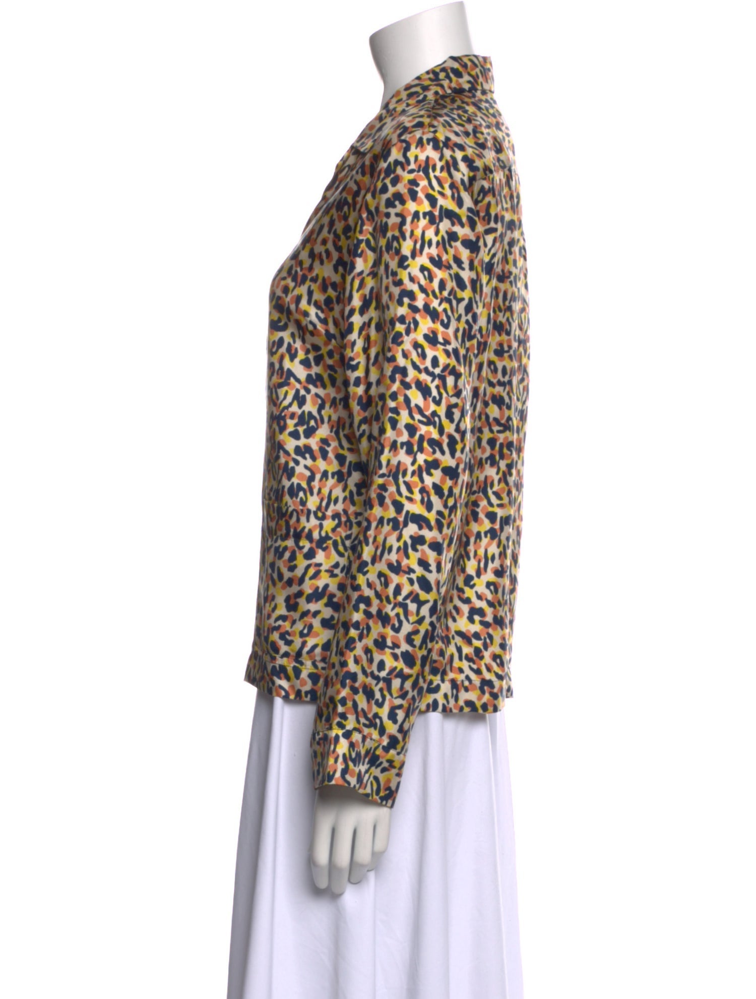 Dries Van Noten Silk Animal Print Blouse