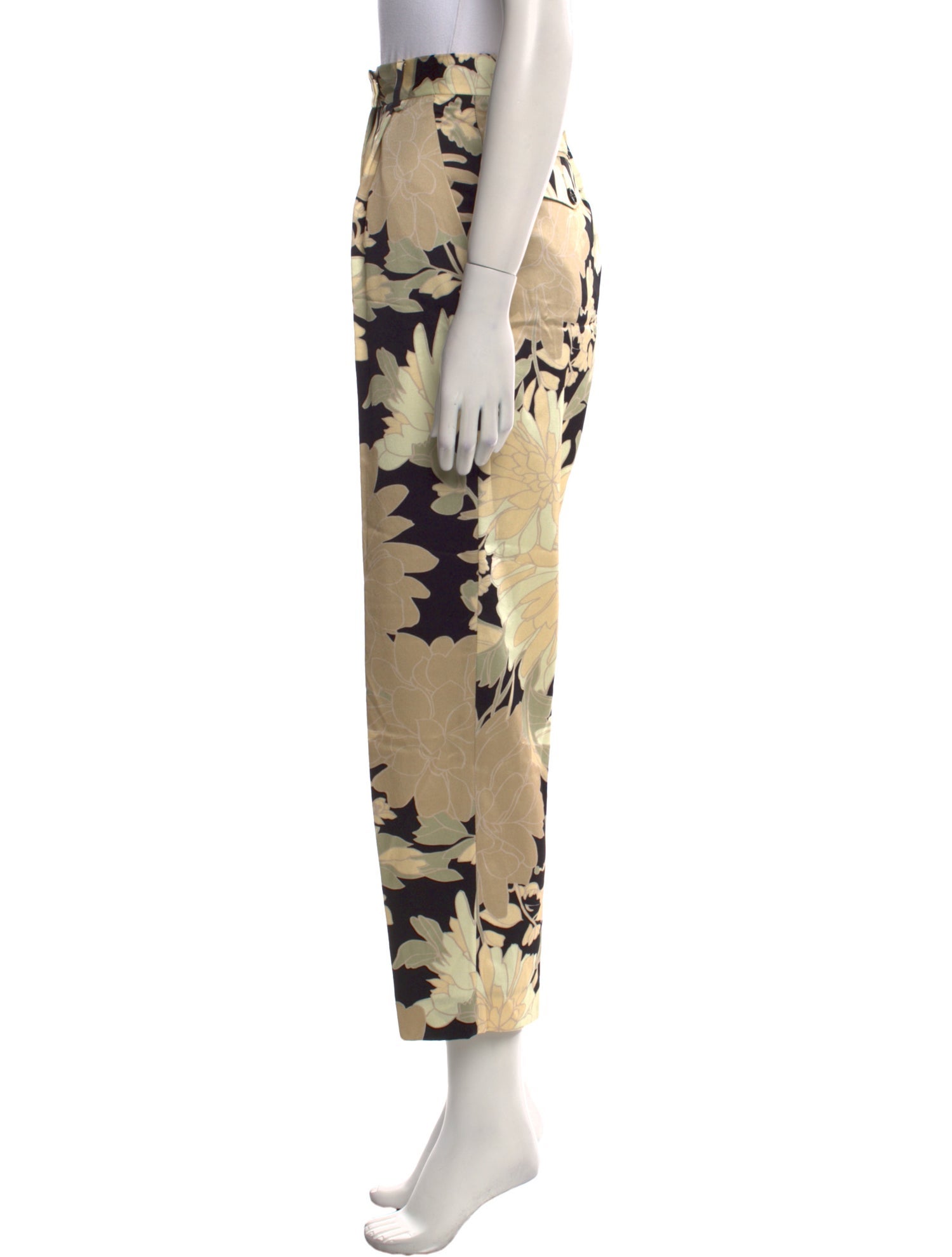 Dries Van Noten Floral Print Straight Leg Pants