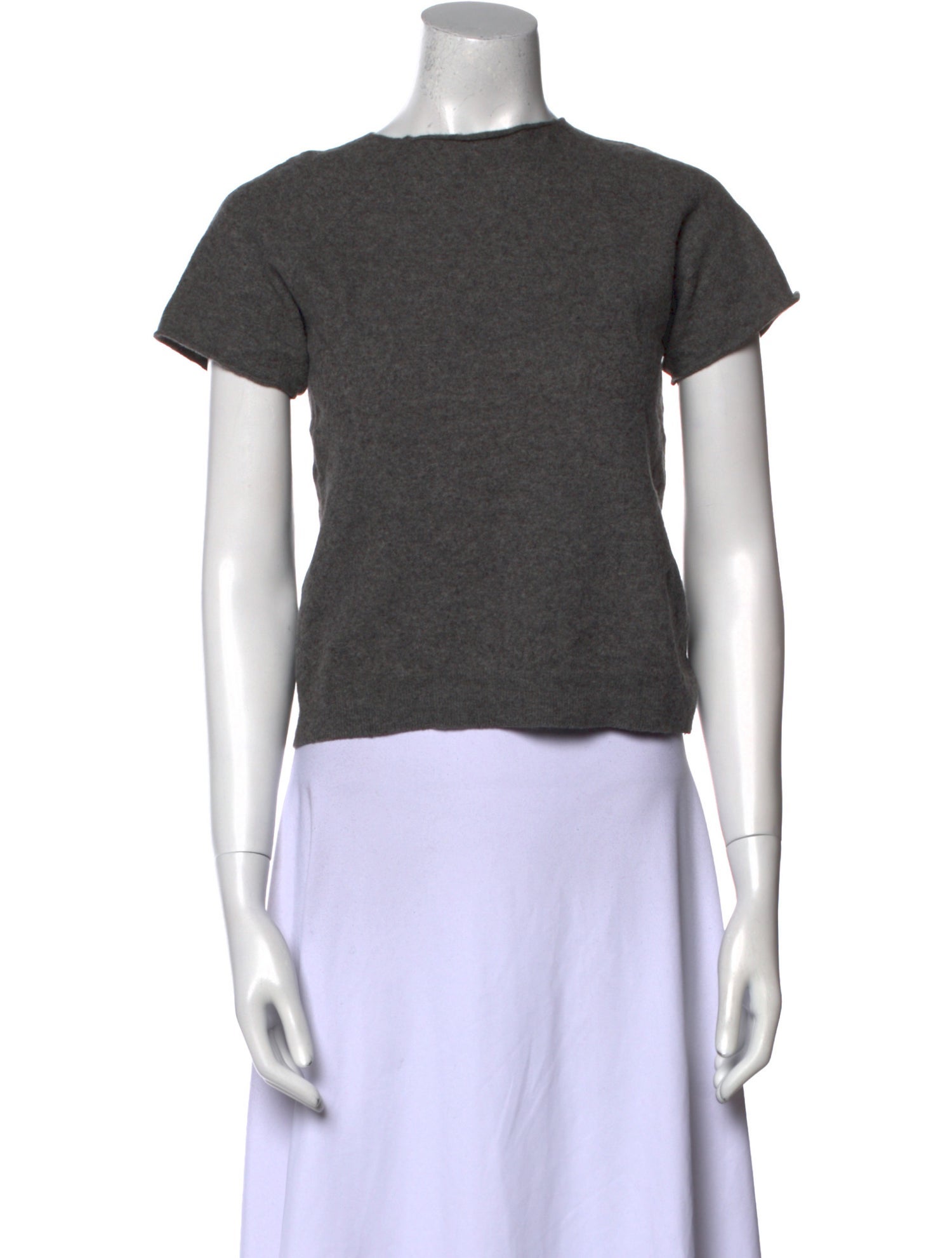 Dries Van Noten Merino Wool Bateau Neckline Crop Top