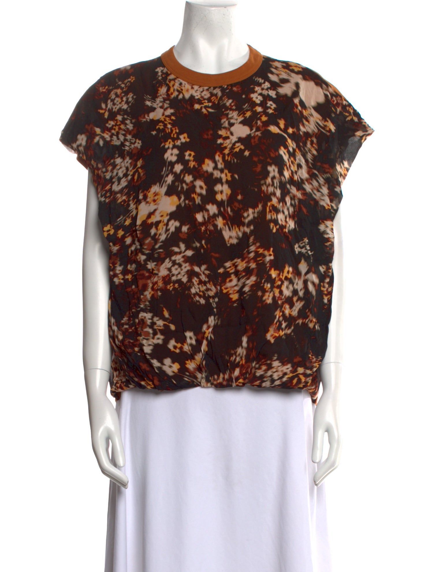 Dries Van Noten Floral Print Crew Neck Blouse