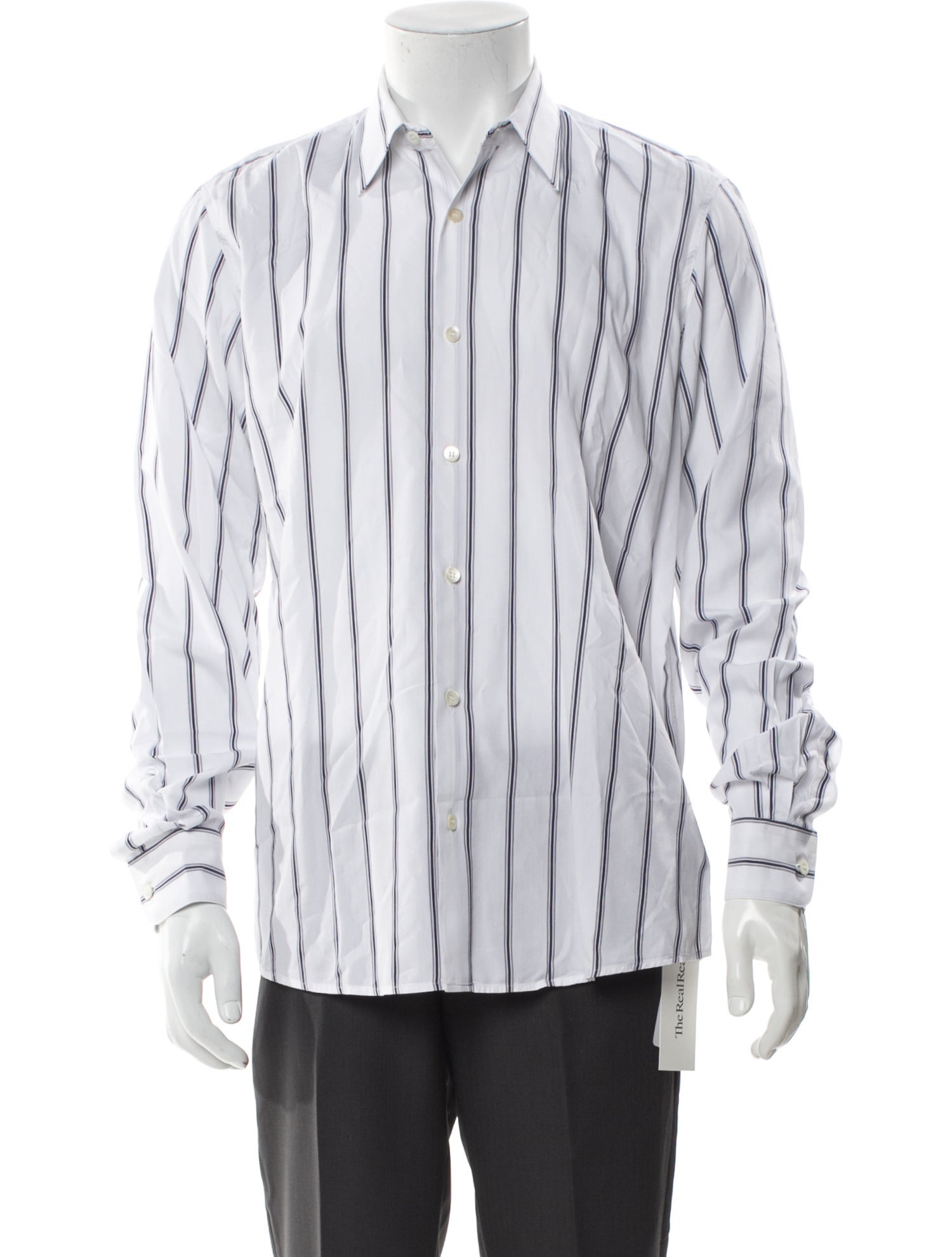 Dries Van Noten Striped Long Sleeve Dress Shirt