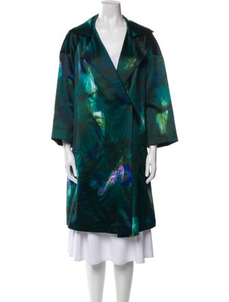 Dries Van Noten Tie-Dye Print Trench Coat