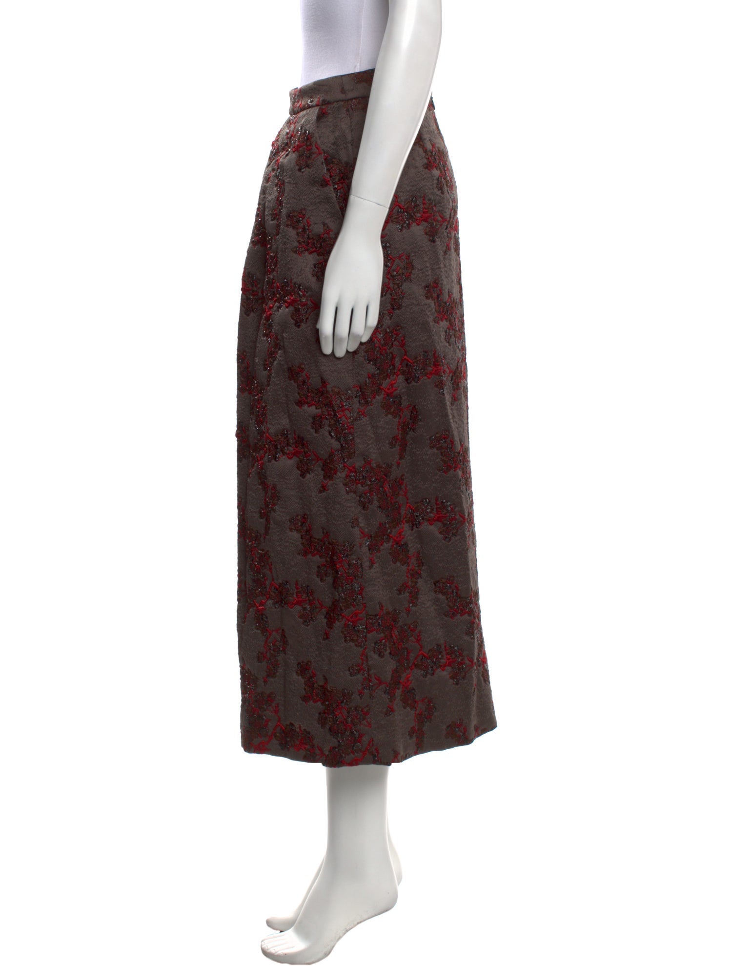 Dries Van Noten Floral Print Midi Length Skirt