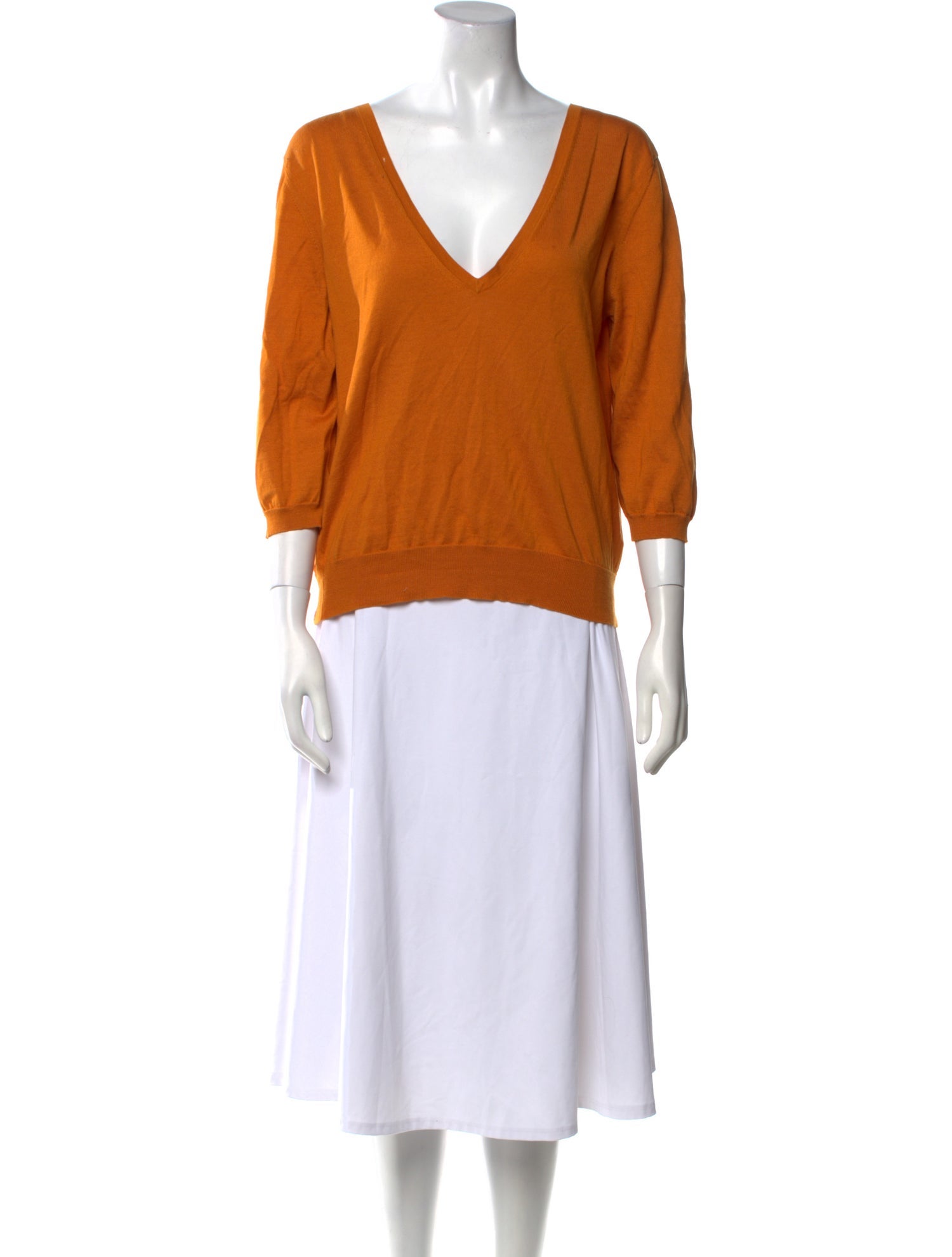 Dries Van Noten V-Neck Three-Quarter Sleeve Top