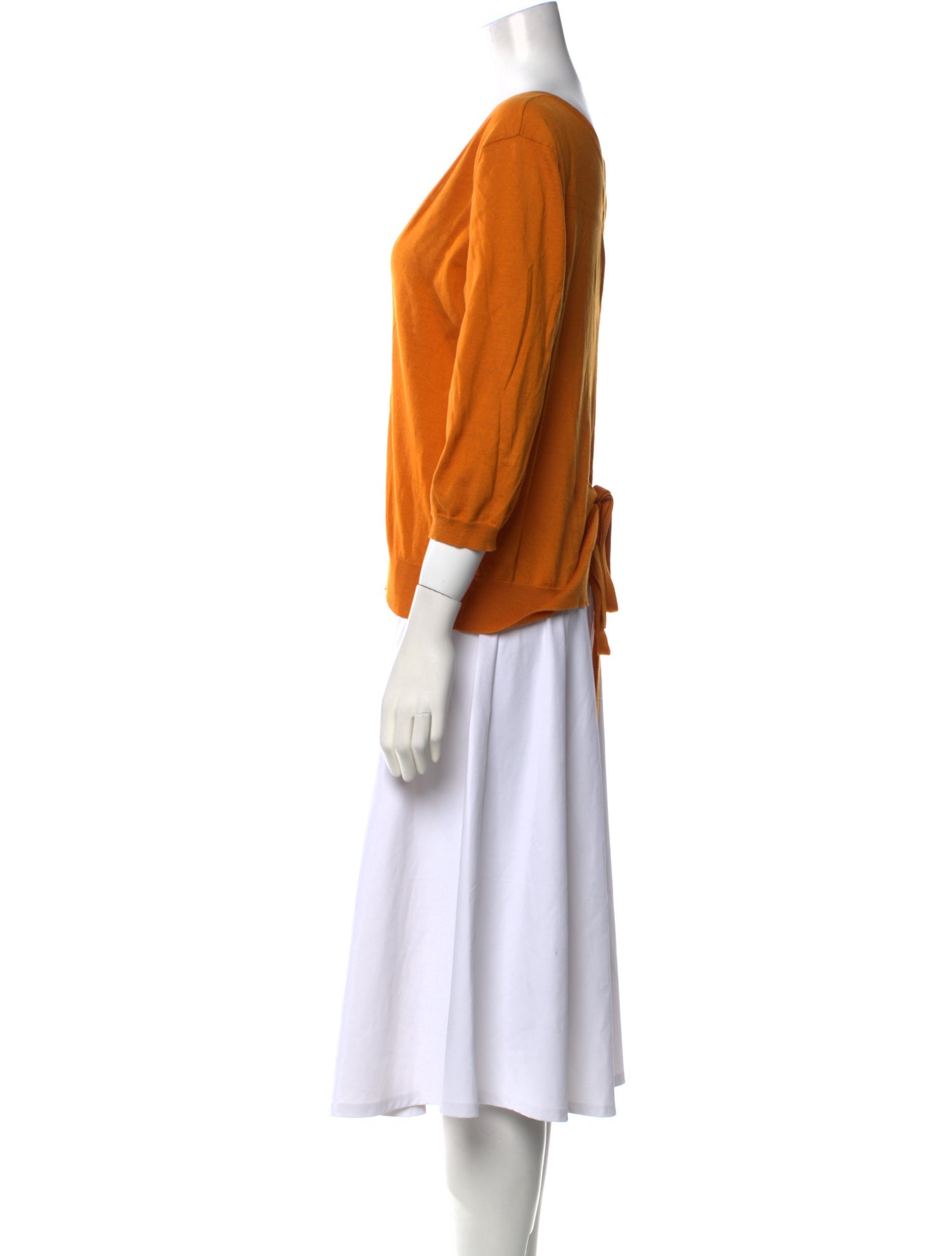 Dries Van Noten V-Neck Three-Quarter Sleeve Top