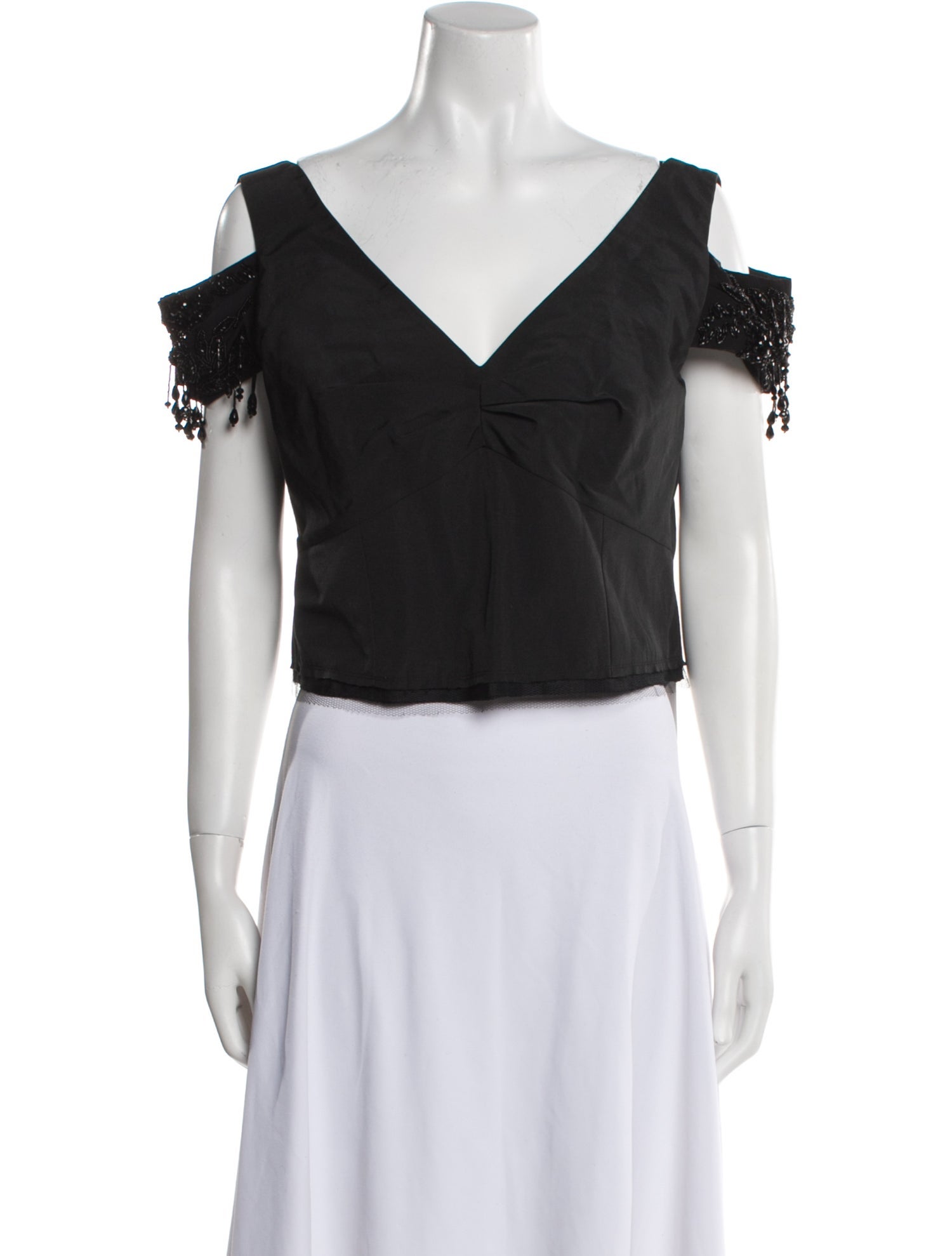 Dries Van Noten V-Neck Short Sleeve Crop Top