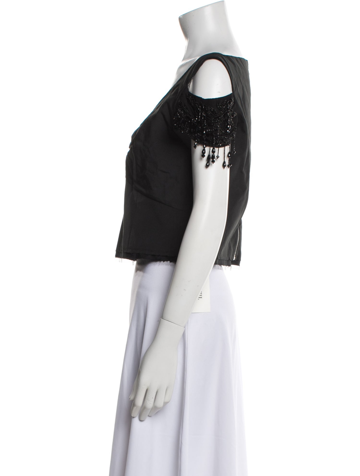 Dries Van Noten V-Neck Short Sleeve Crop Top