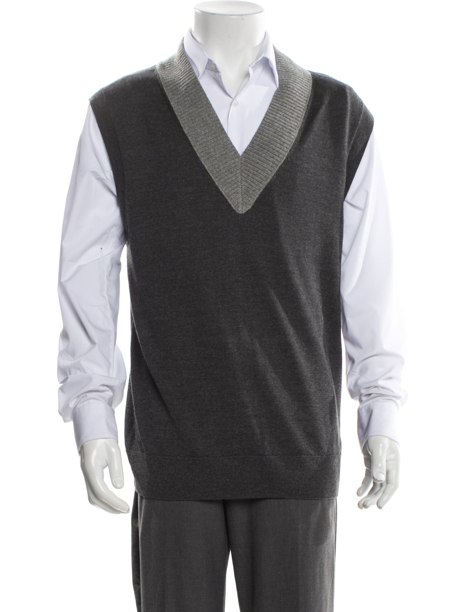 Dries Van Noten Merino Wool V-Neck Sweater Vest