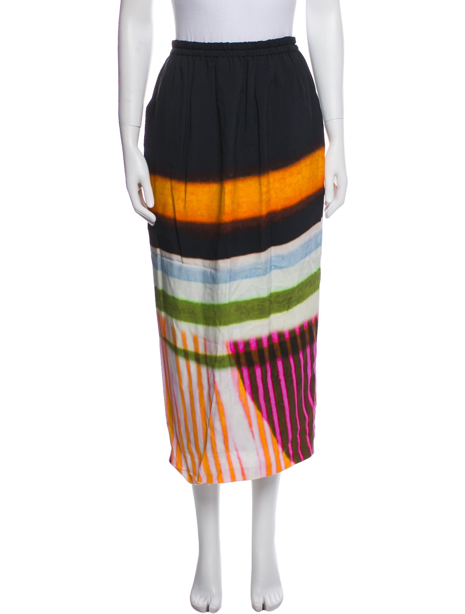 Dries Van Noten Striped Midi Length Skirt