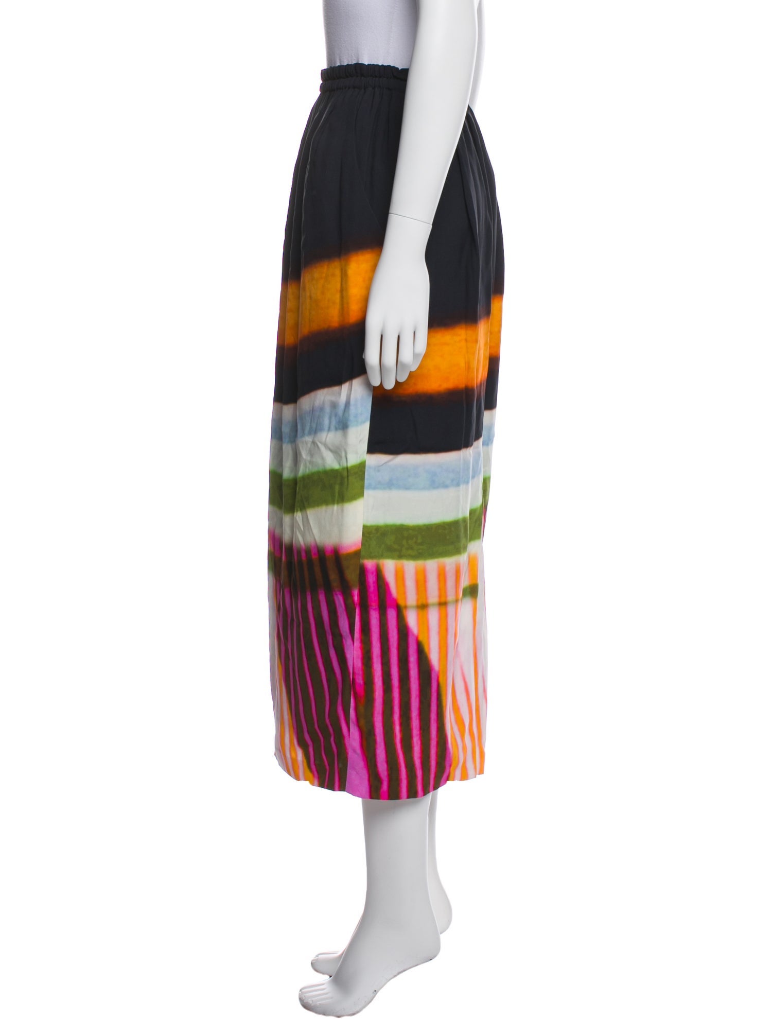 Dries Van Noten Striped Midi Length Skirt