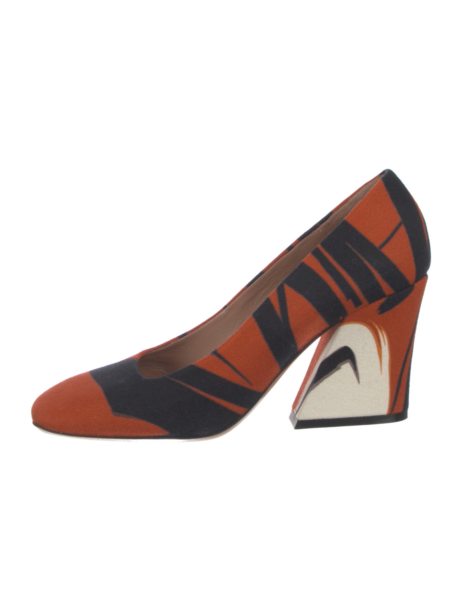Dries Van Noten Canvas Colorblock Pattern Pumps
