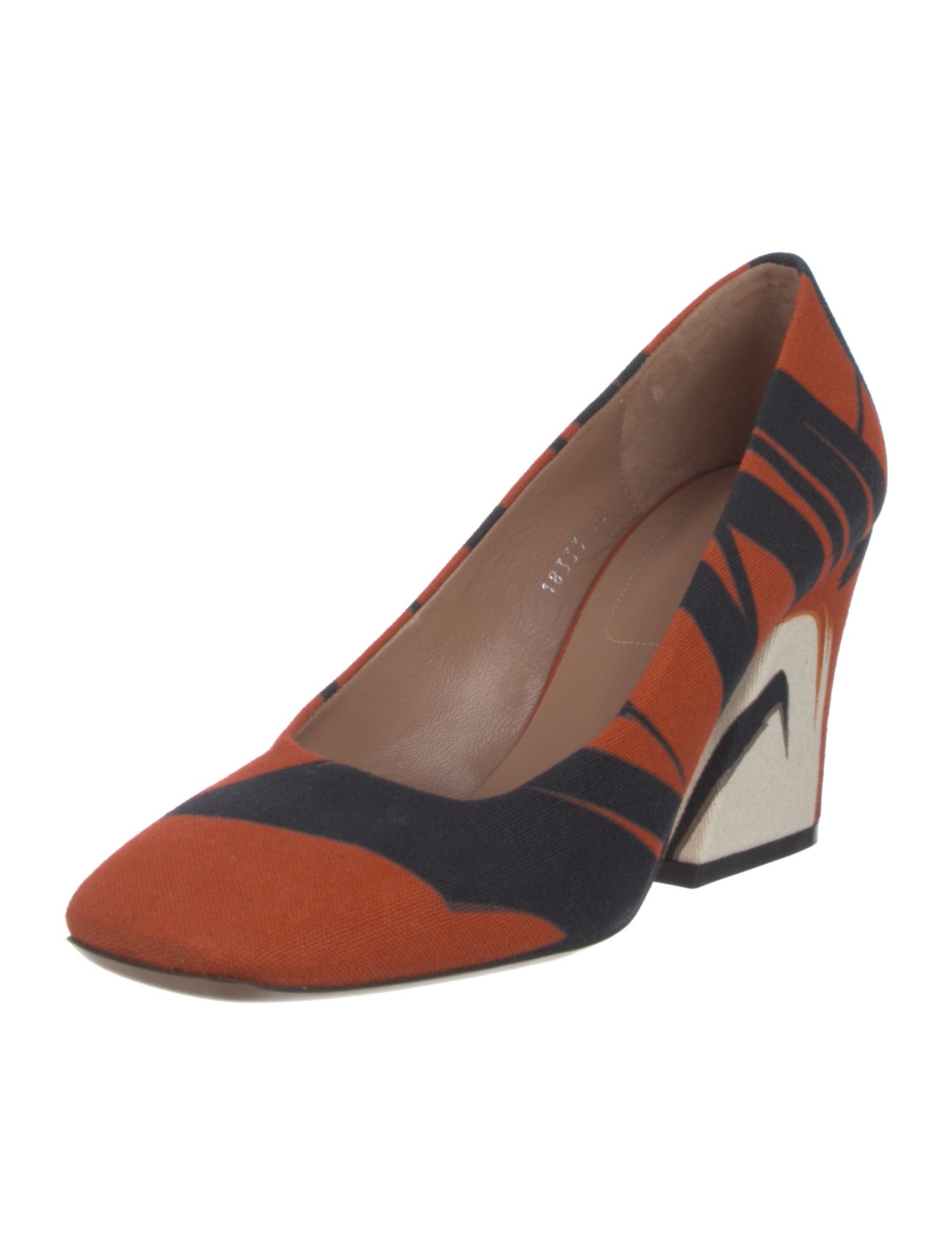 Dries Van Noten Canvas Colorblock Pattern Pumps