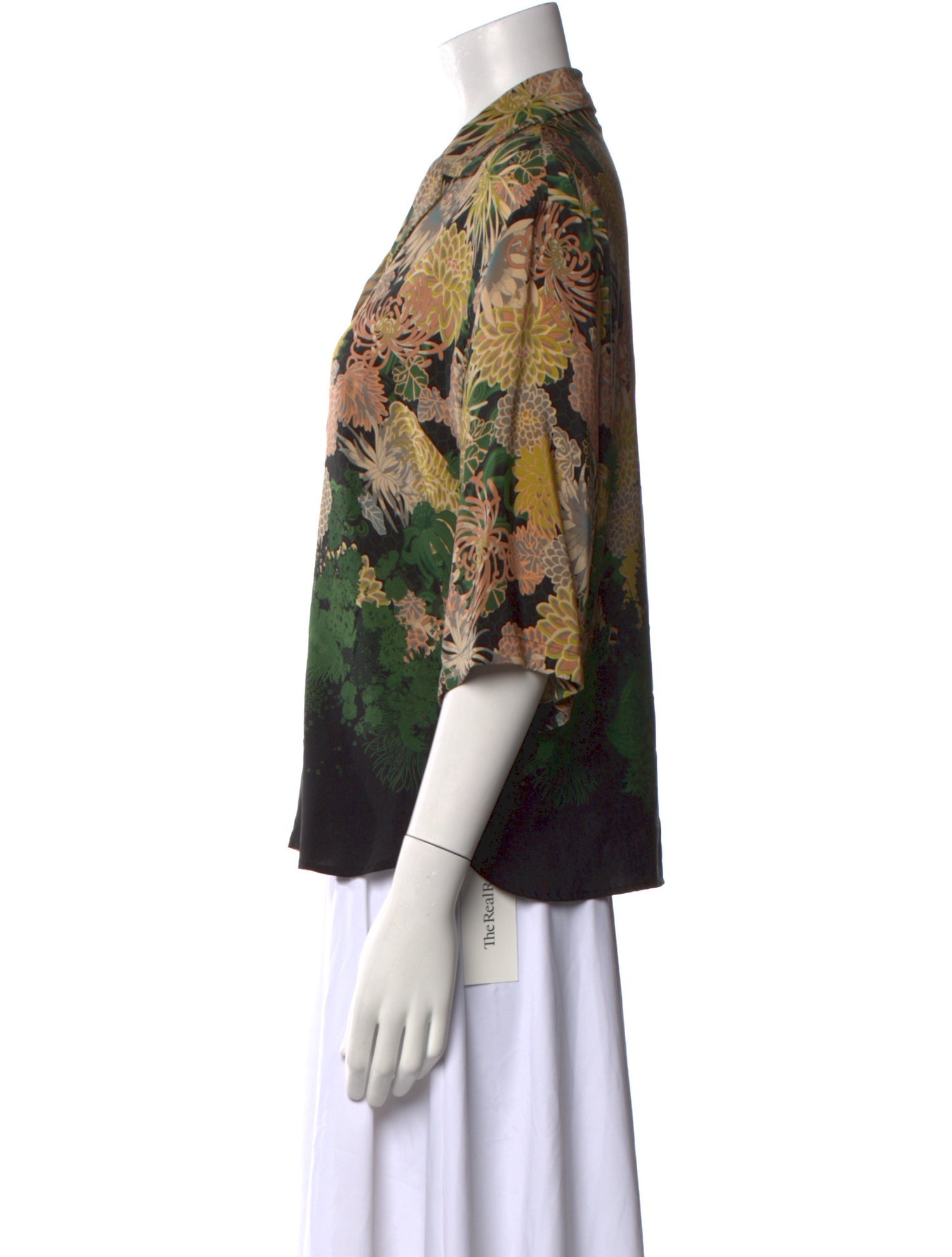 Dries Van Noten Silk Floral Print Blouse