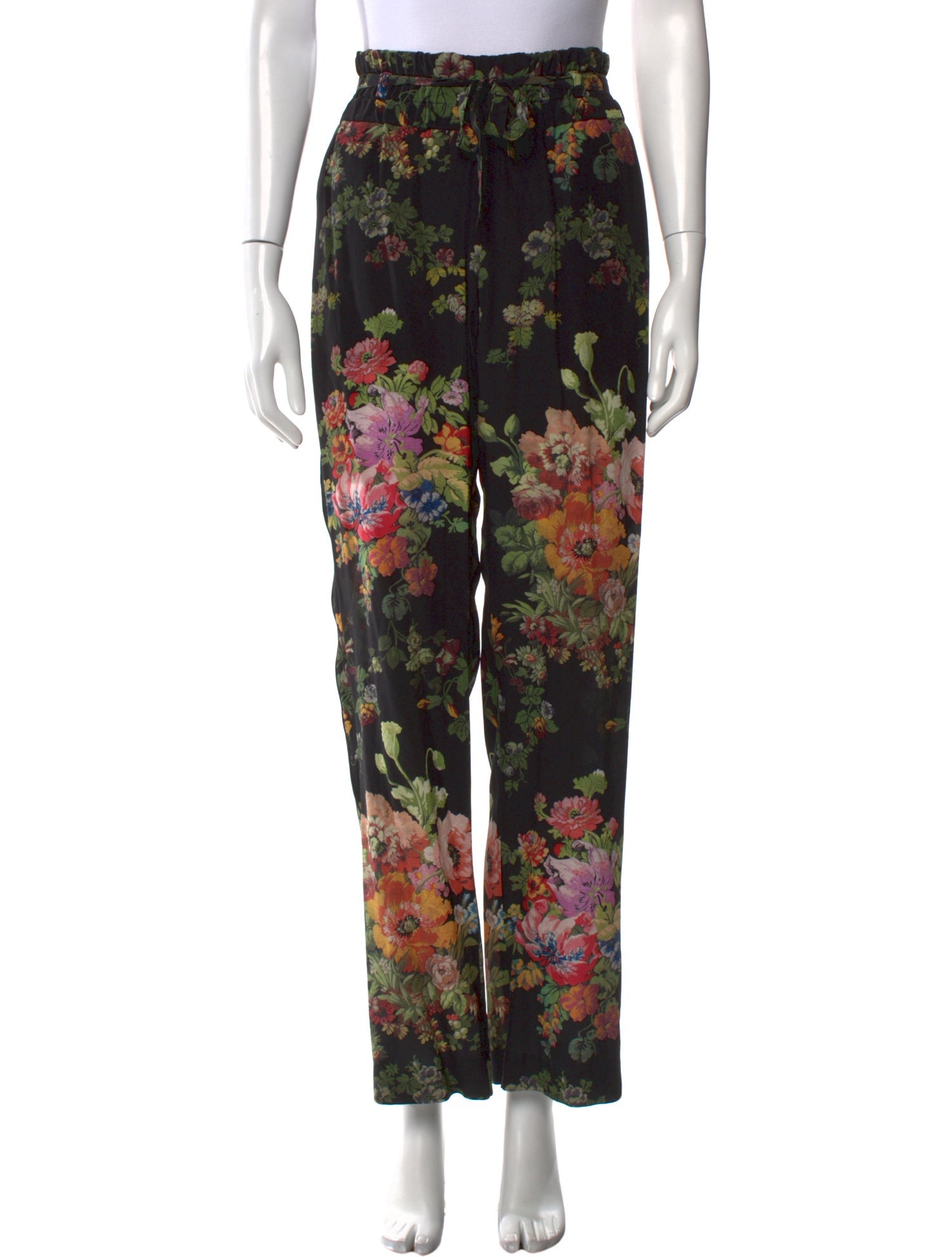Dries Van Noten Silk Wide Leg Pants