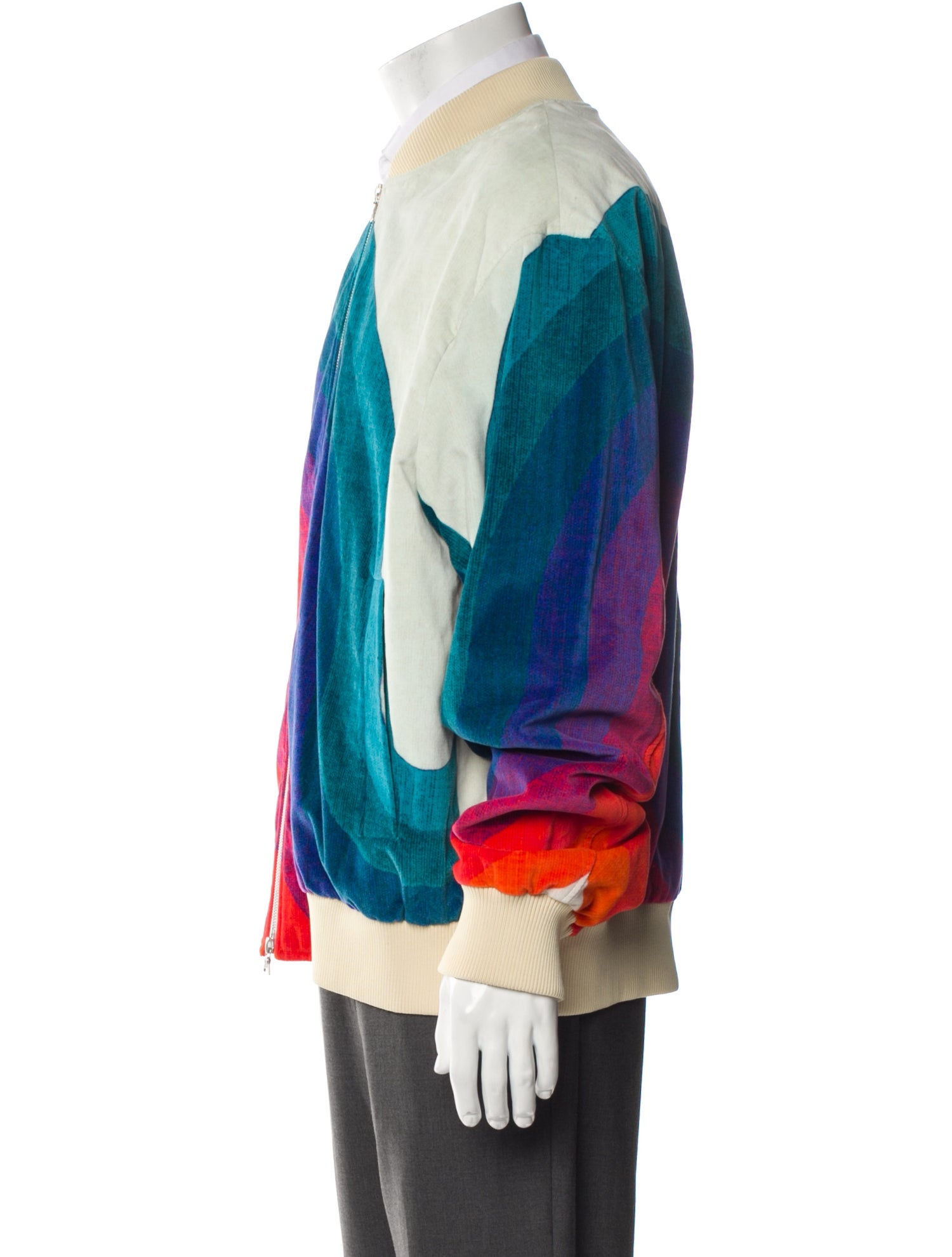 Dries Van Noten Colorblock Pattern Windbreaker
