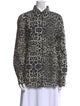 Dries Van Noten Animal Print Long Sleeve Button-Up Top