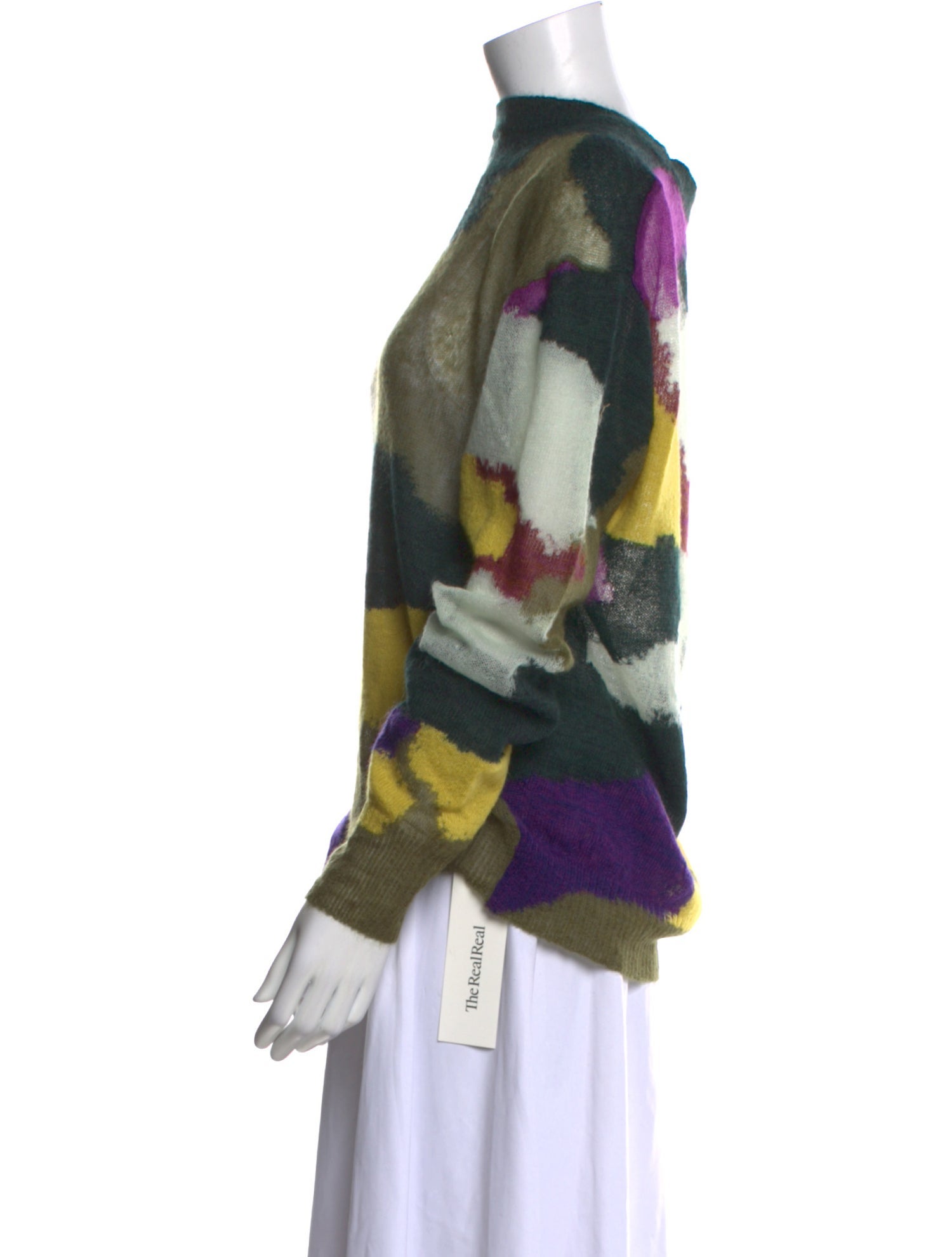 Dries Van Noten Striped Mock Neck Sweater