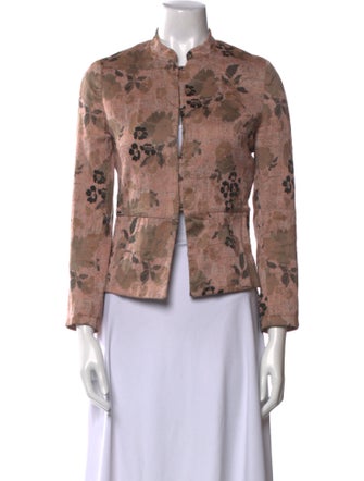 Dries Van Noten Floral Print Mock Neck Button-Up Top