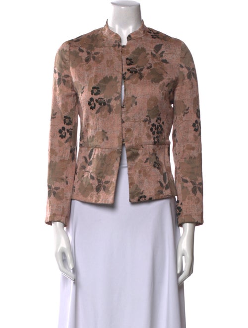 Dries Van Noten Floral Print Mock Neck Button-Up Top