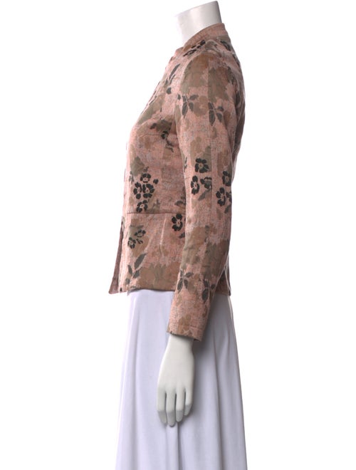 Dries Van Noten Floral Print Mock Neck Button-Up Top