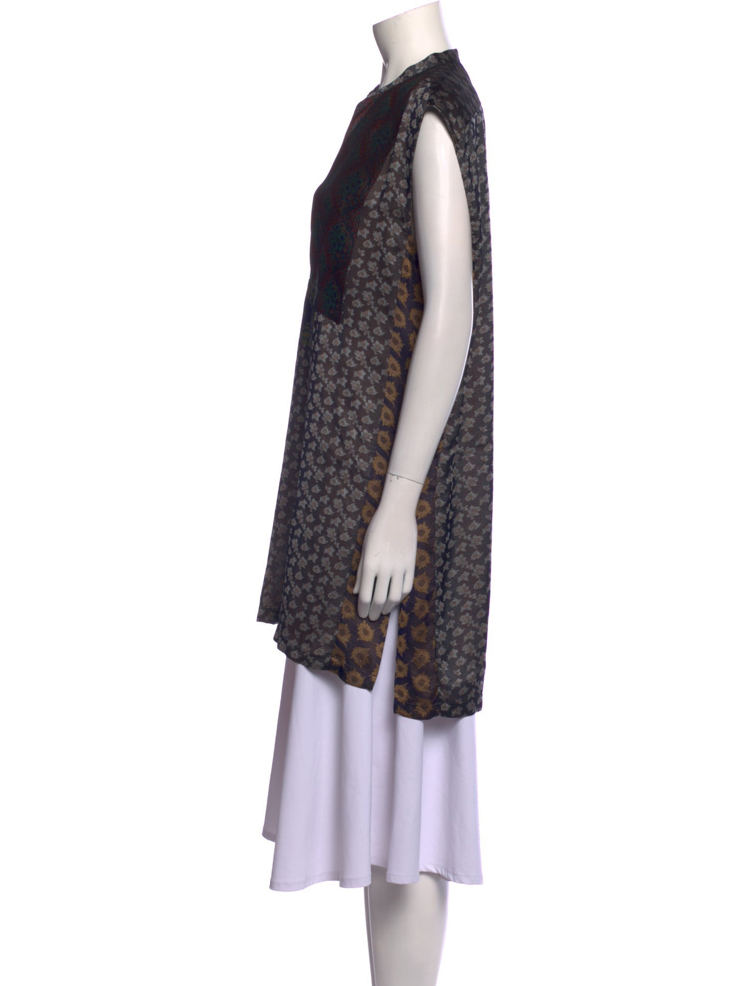 Dries Van Noten Floral Print V-Neck Tunic