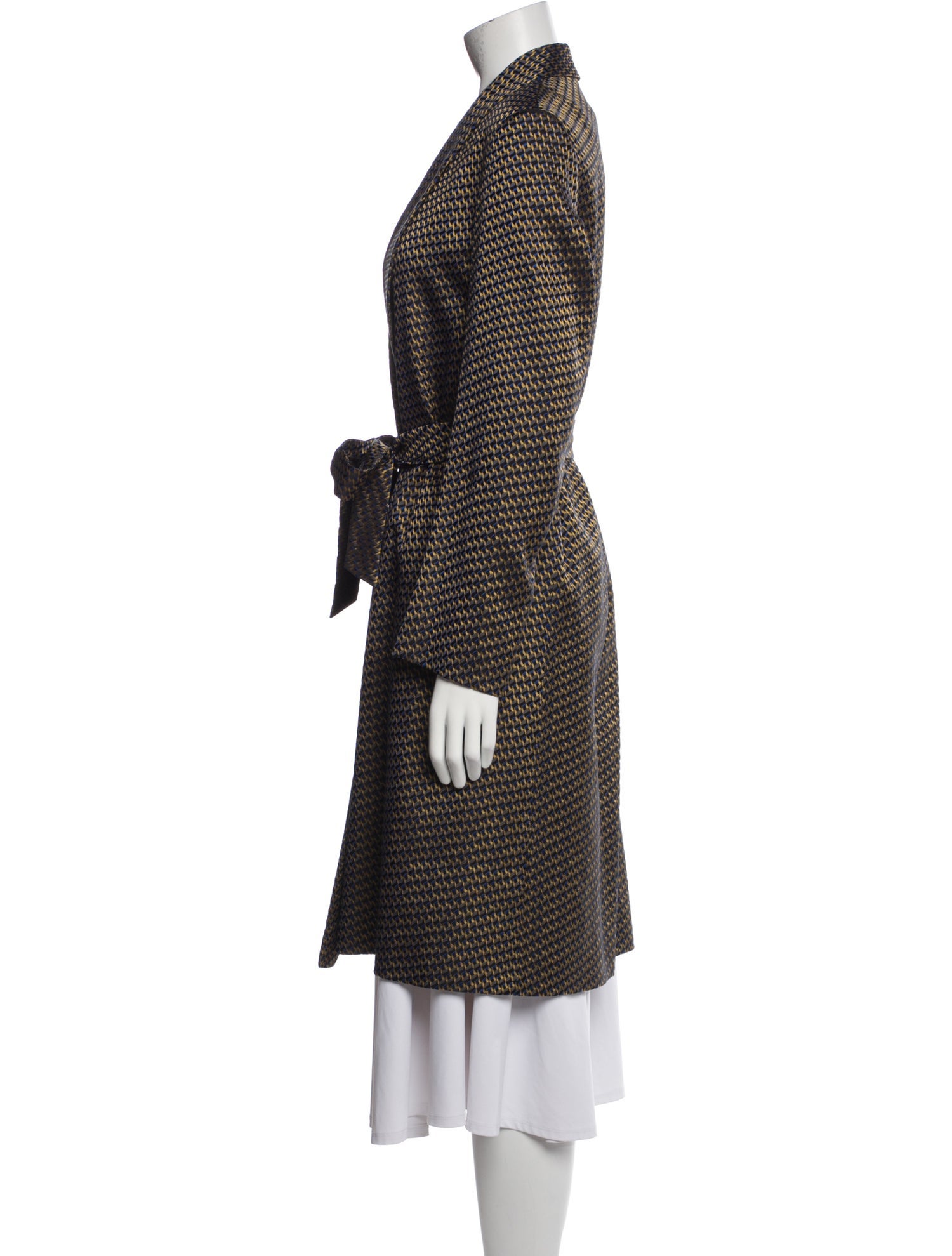 Dries Van Noten Wool Printed Peacoat