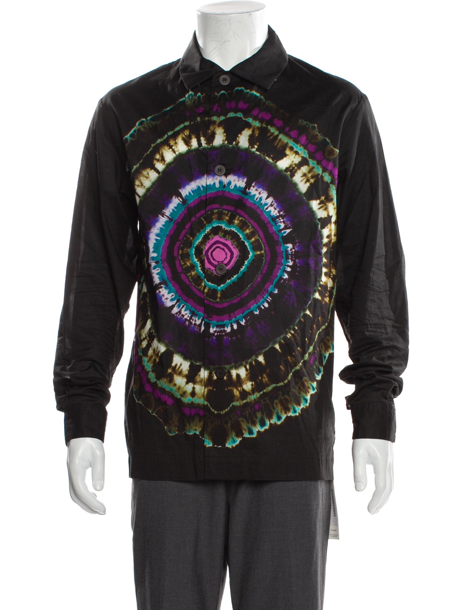 Dries Van Noten Tie-Dye Print Long Sleeve Shirt