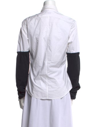 Dries Van Noten Colorblock Pattern Long Sleeve Button-Up Top