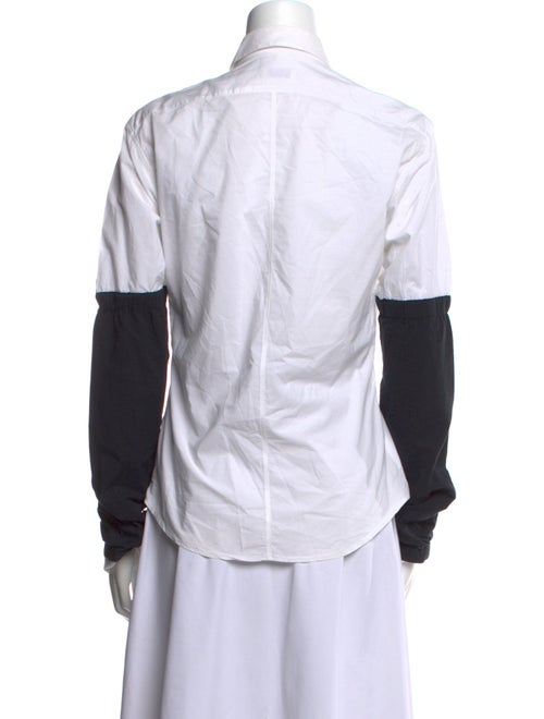 Dries Van Noten Colorblock Pattern Long Sleeve Button-Up Top