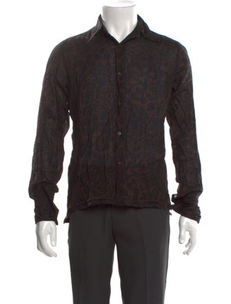 Dries Van Noten Floral Print Long Sleeve Shirt
