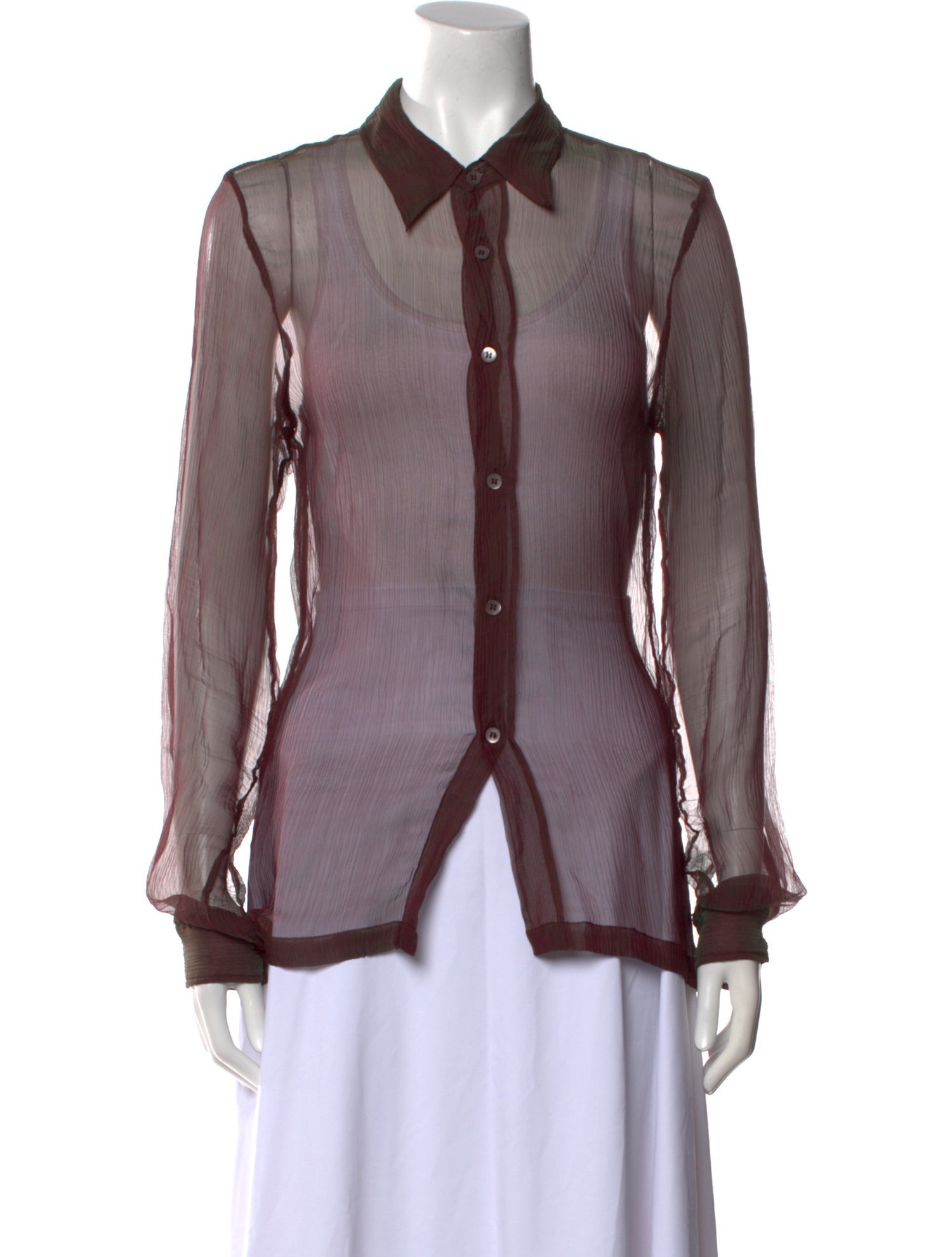 Dries Van Noten Long Sleeve Button-Up Top