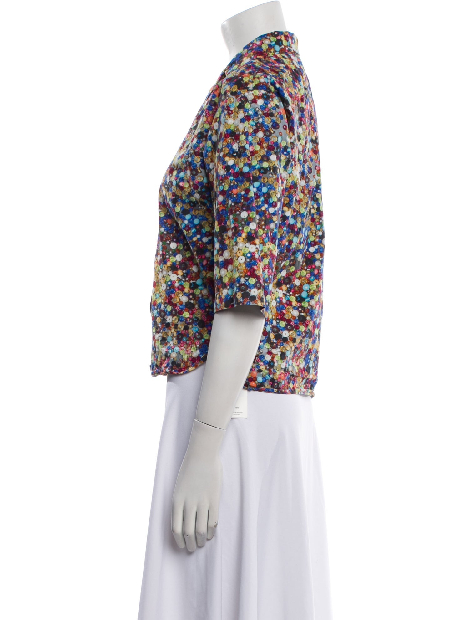 Dries Van Noten Floral Print Short Sleeve Crop Top