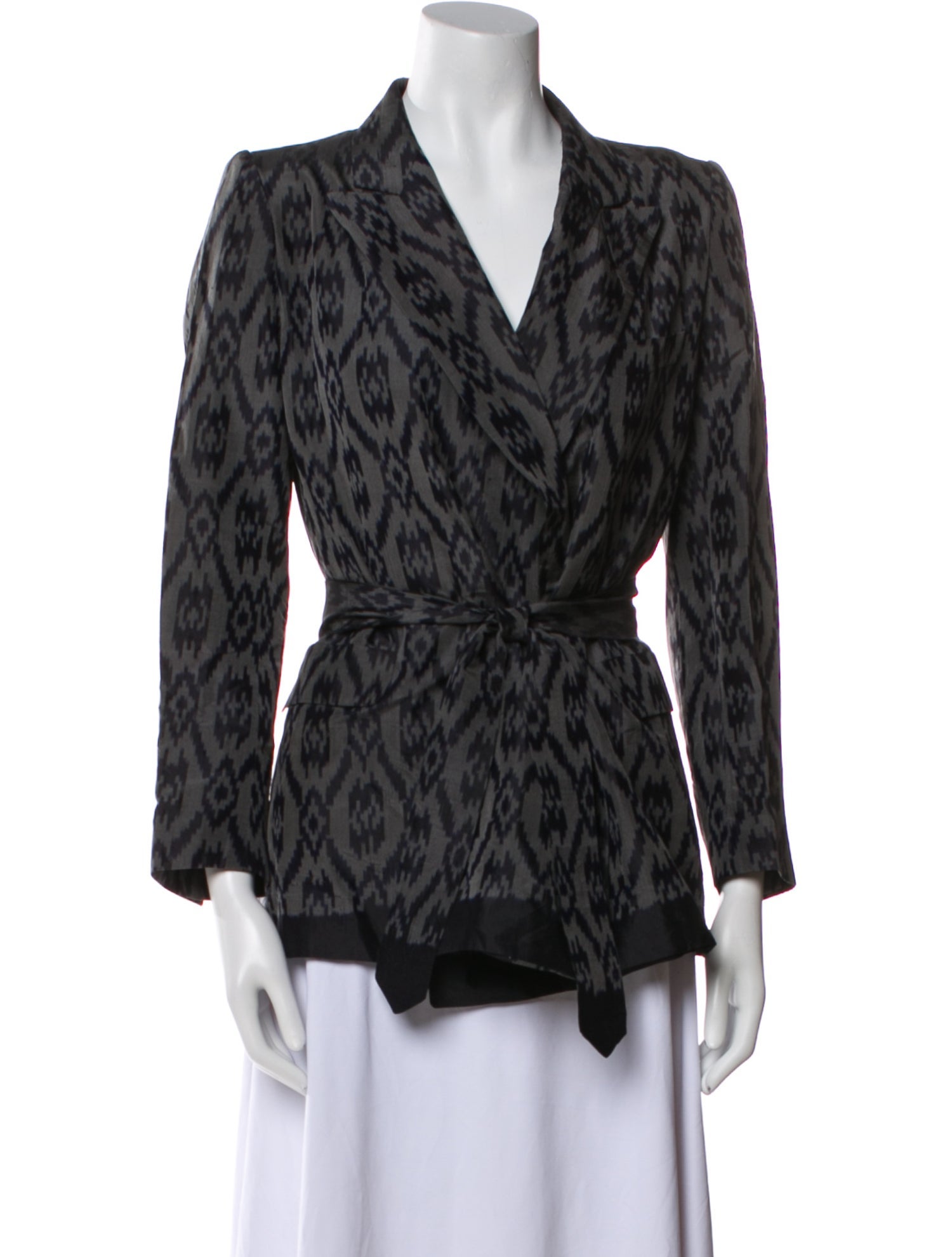 Dries Van Noten Silk Animal Print Blazer