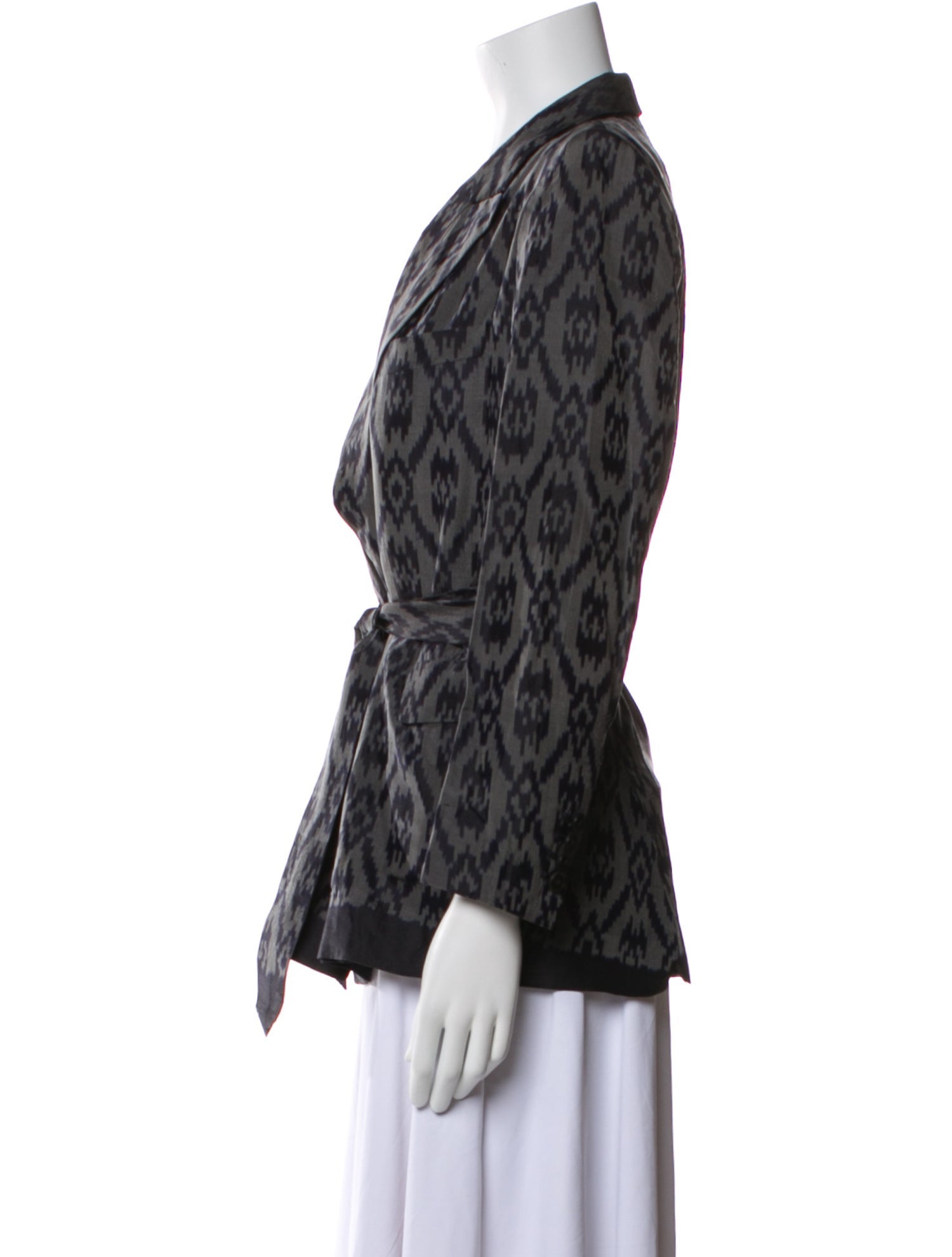 Dries Van Noten Silk Animal Print Blazer