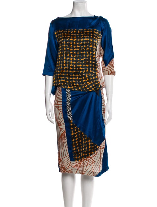 Dries Van Noten Silk Printed Skirt Set