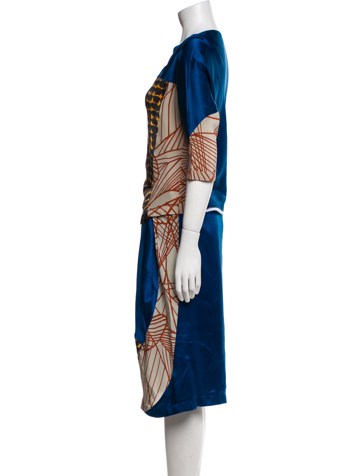 Dries Van Noten Silk Printed Skirt Set