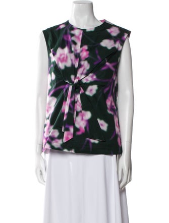Dries Van Noten Floral Print Crew Neck Top
